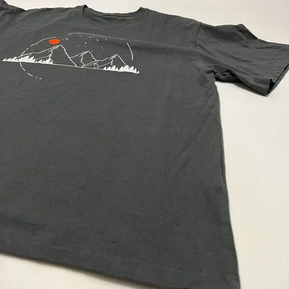 Mountain/Moon/Outdoor Graphic/Vinyl T-Shirt Shirt Sleeve Dark Gray XL - Picture 2 of 7